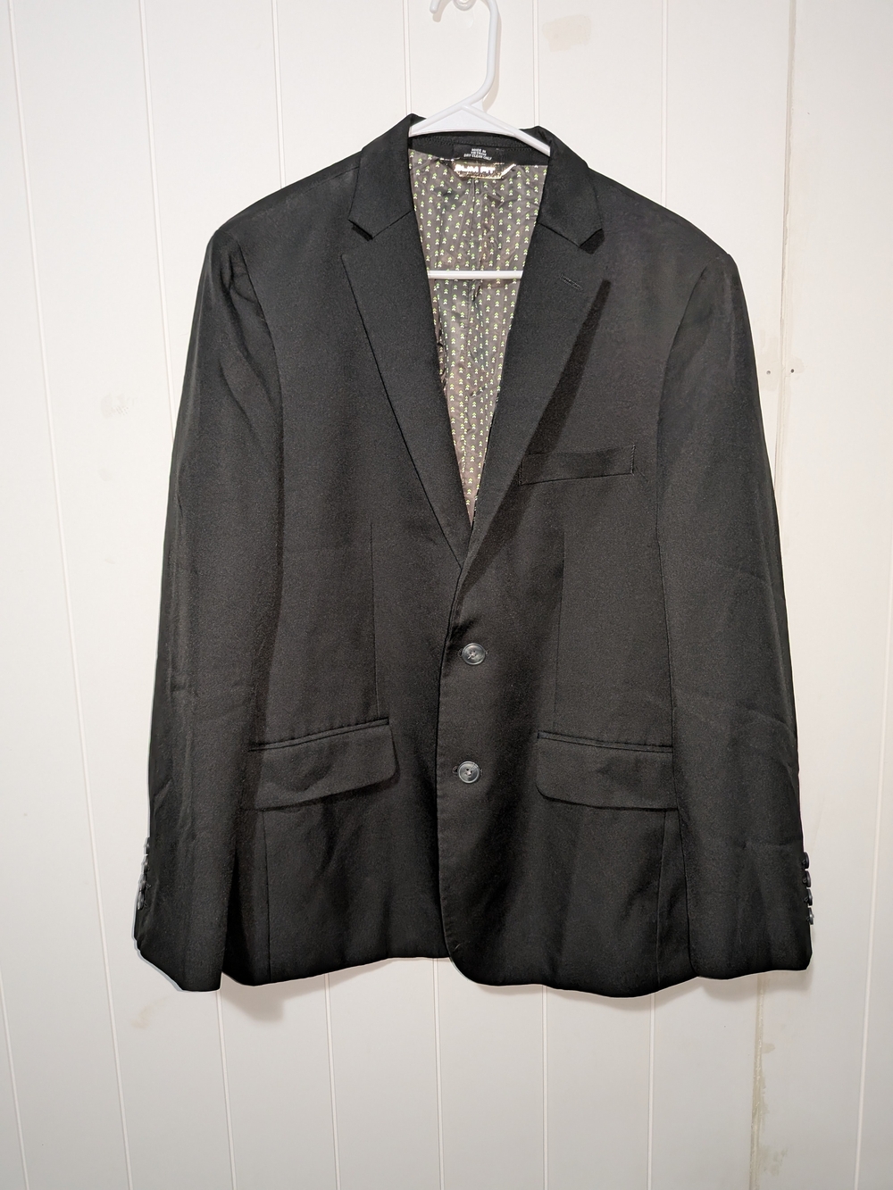 Men's Black Two-Button Blazer Slim Fit 42S